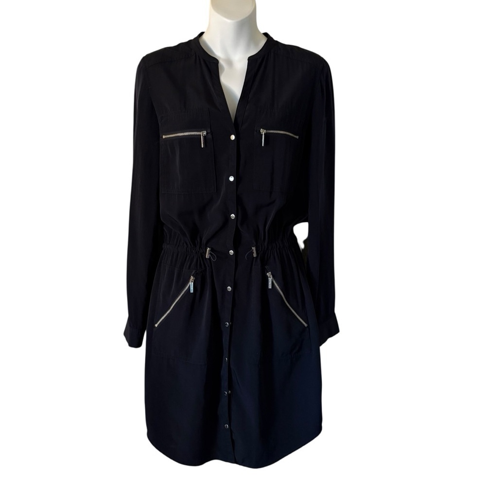 Michael Kors utility shirt dress navy blue size S